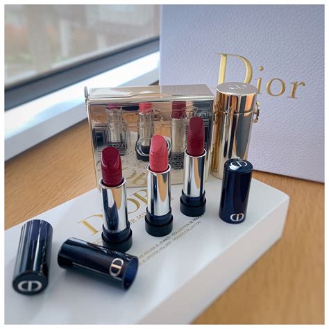 dior clutch makeup|Dior lipstick set with clutch.